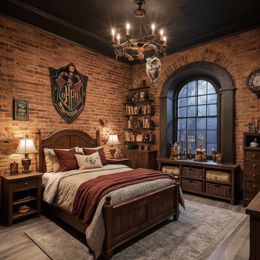 Brick Accent Wall for a Castle Feel