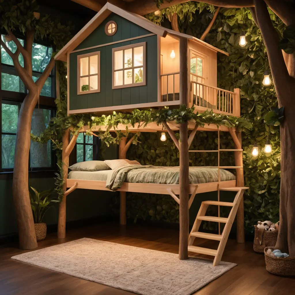 Built-In Treehouse Loft Beds