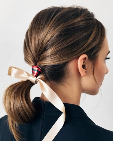 Classic Low Ponytail with Ribbon