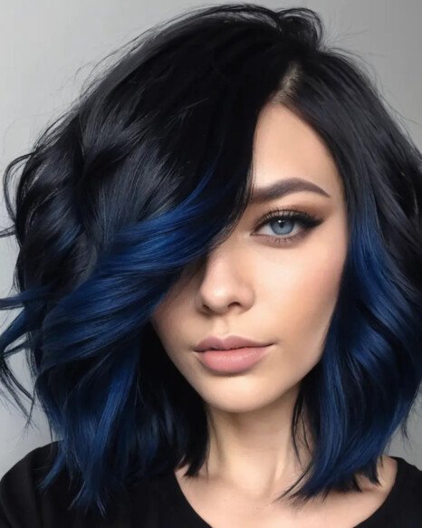 Jet Black with Blue Undertones