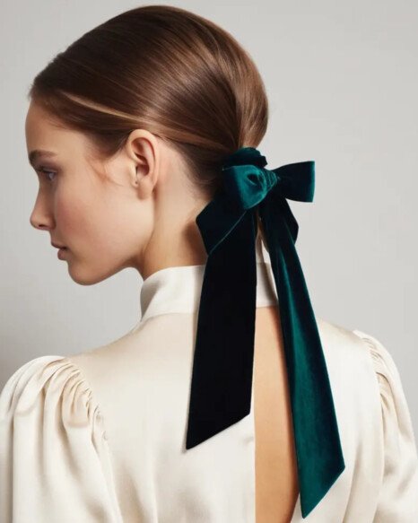 Low Ponytail with a Velvet Ribbon