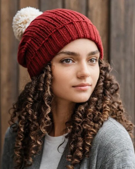 Natural Curls with a Beanie