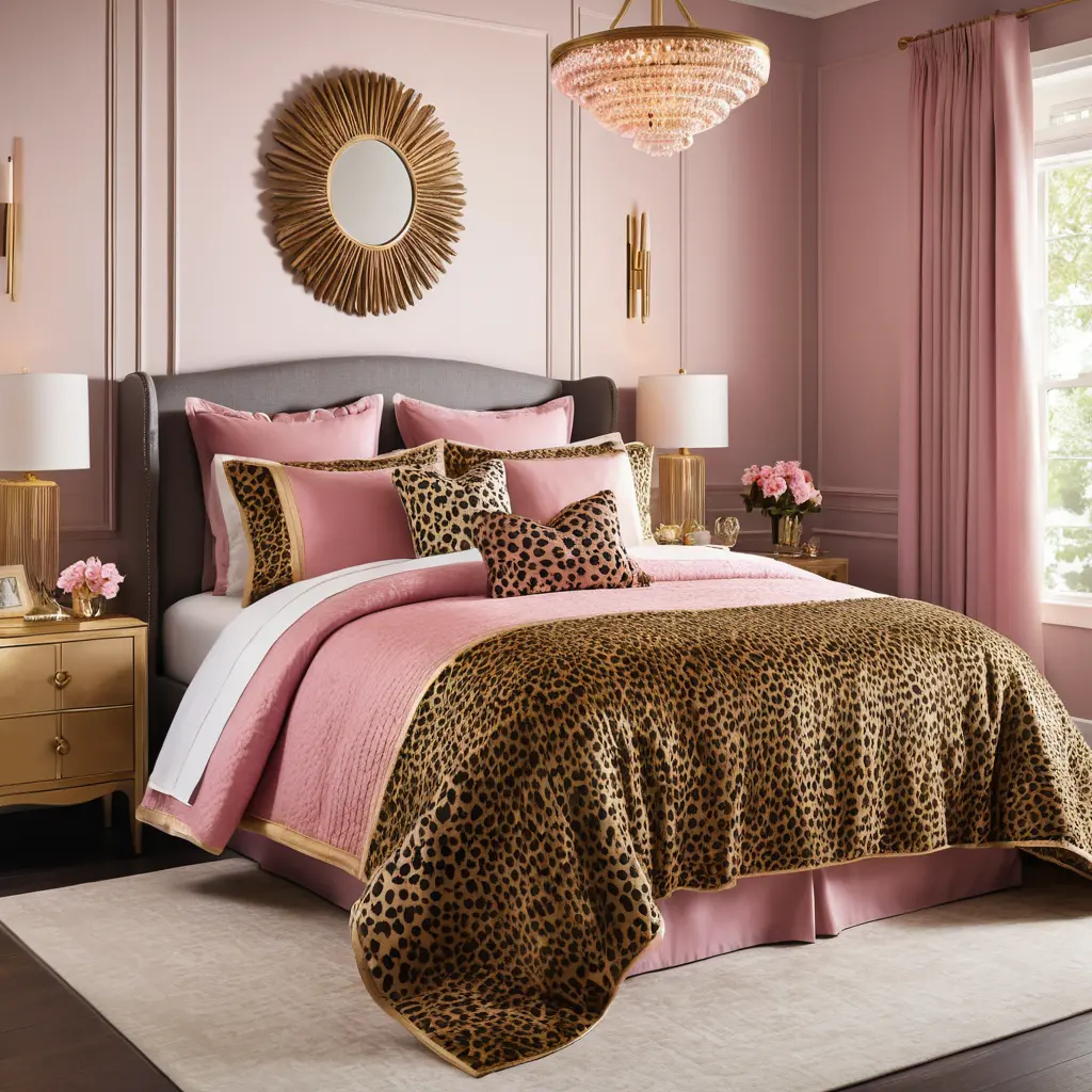 Pink & Gold Bedspread