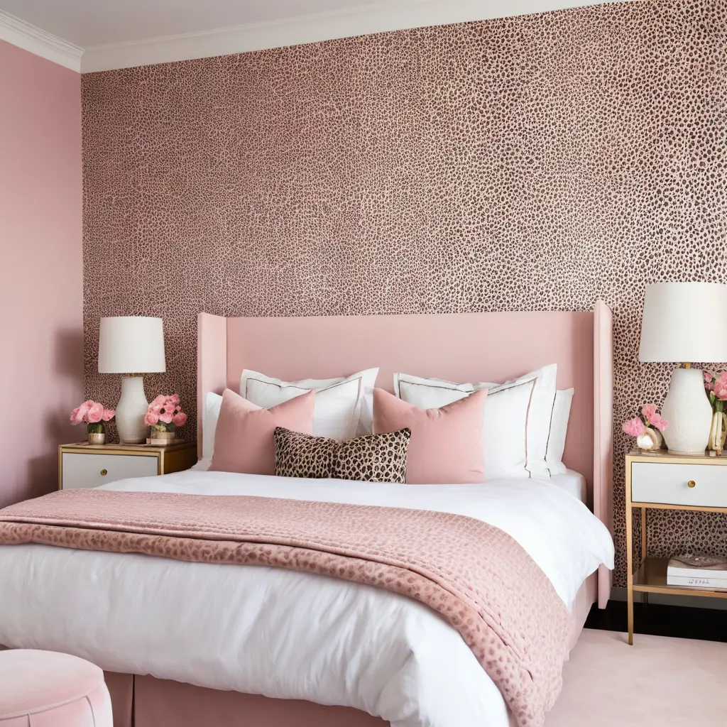 Pink Wallpaper with Leopard Accents