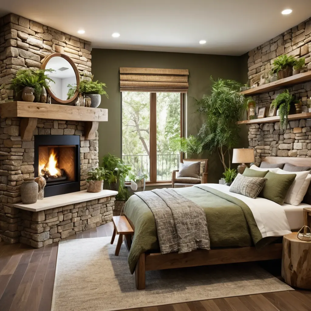 Stone Accents for a Forest Cabin Feel