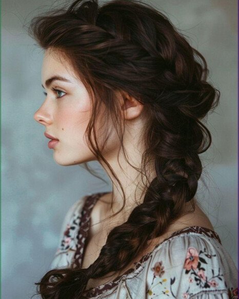 Textured Braid with Loose Strands