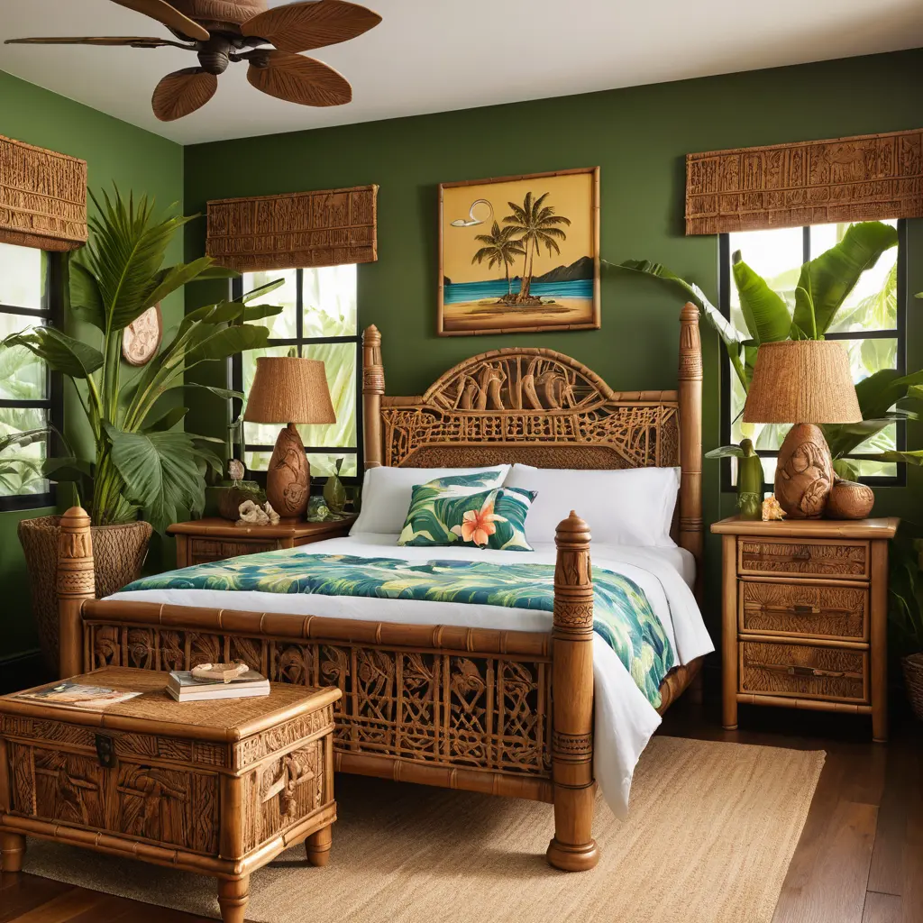 Tiki-Inspired Bedside Tables