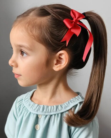 Low Ponytail with Ribbon