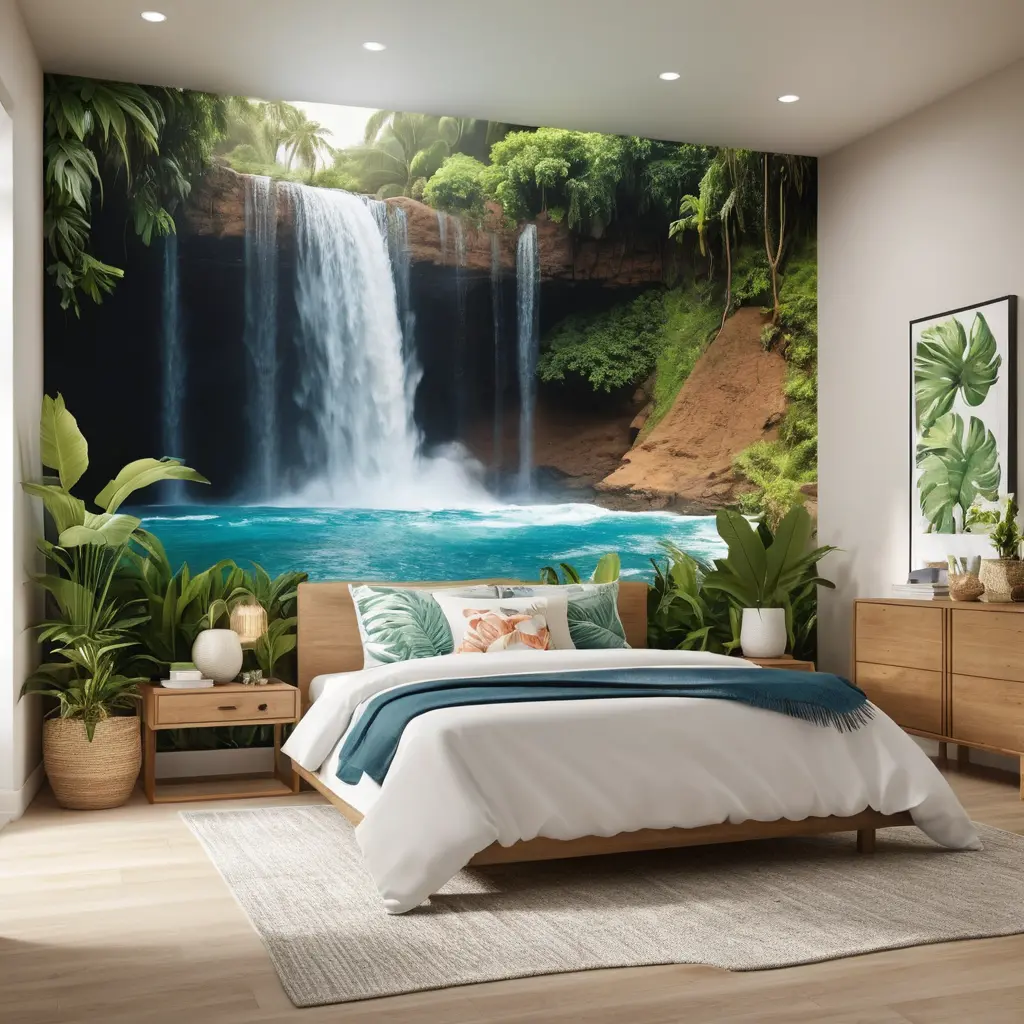 Waterfall-Inspired Wall Features