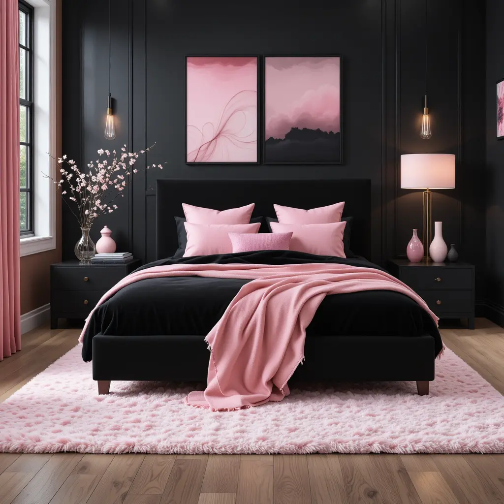 Black and Pink Accents