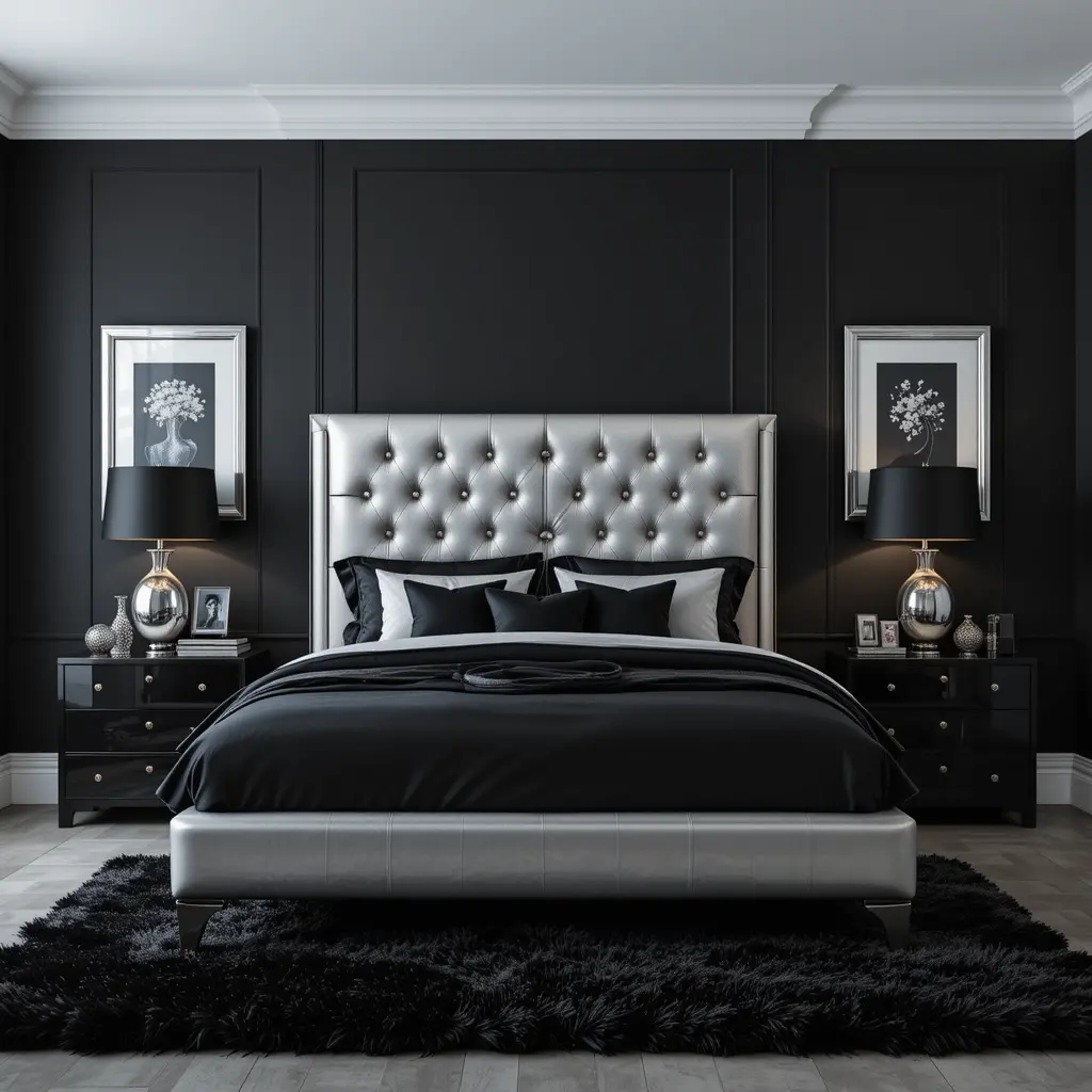 Black and Silver Bedroom