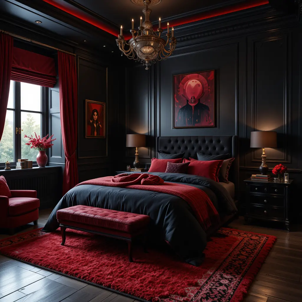 Black with Red Accents