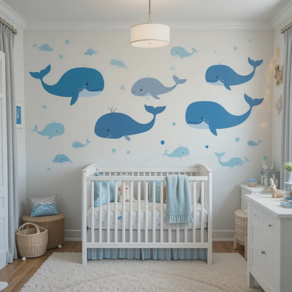 Blue Whale Wall Decals