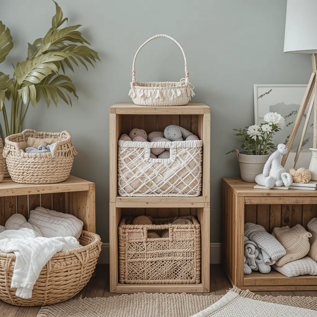 Boho Baby Clothes Storage