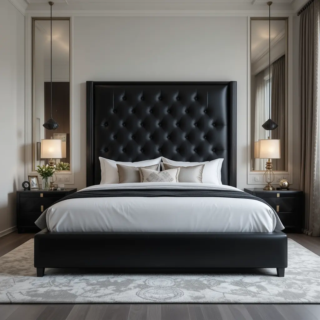 Bold Black Headboard