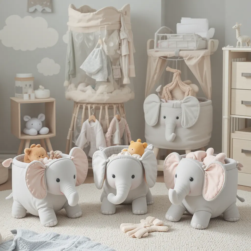 Elephant Shaped Storage Bins