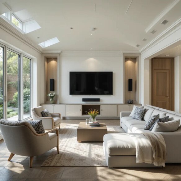 Four-Season Room with Built-In Entertainment Center