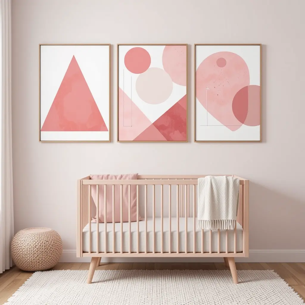 Geometric Pink Wall Art