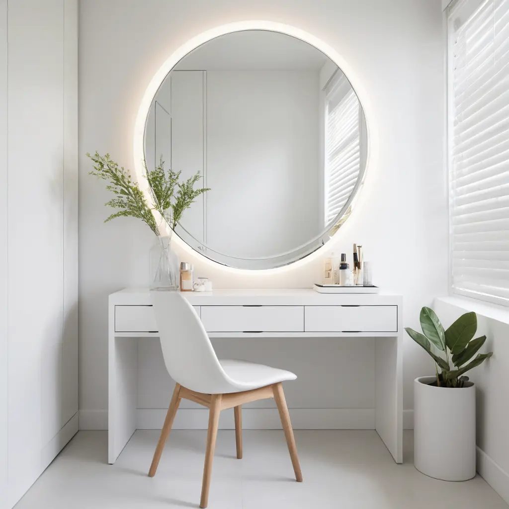 Minimalist All-White Vanity