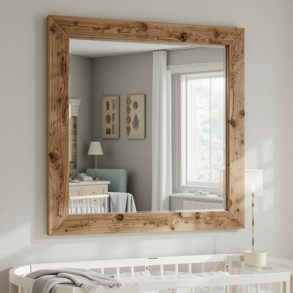 Natural Wood Framed Mirror