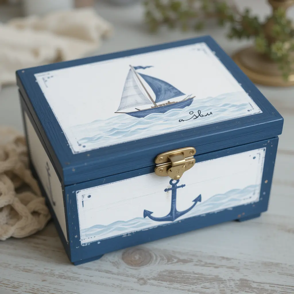 Nautical Baby Keepsake Box