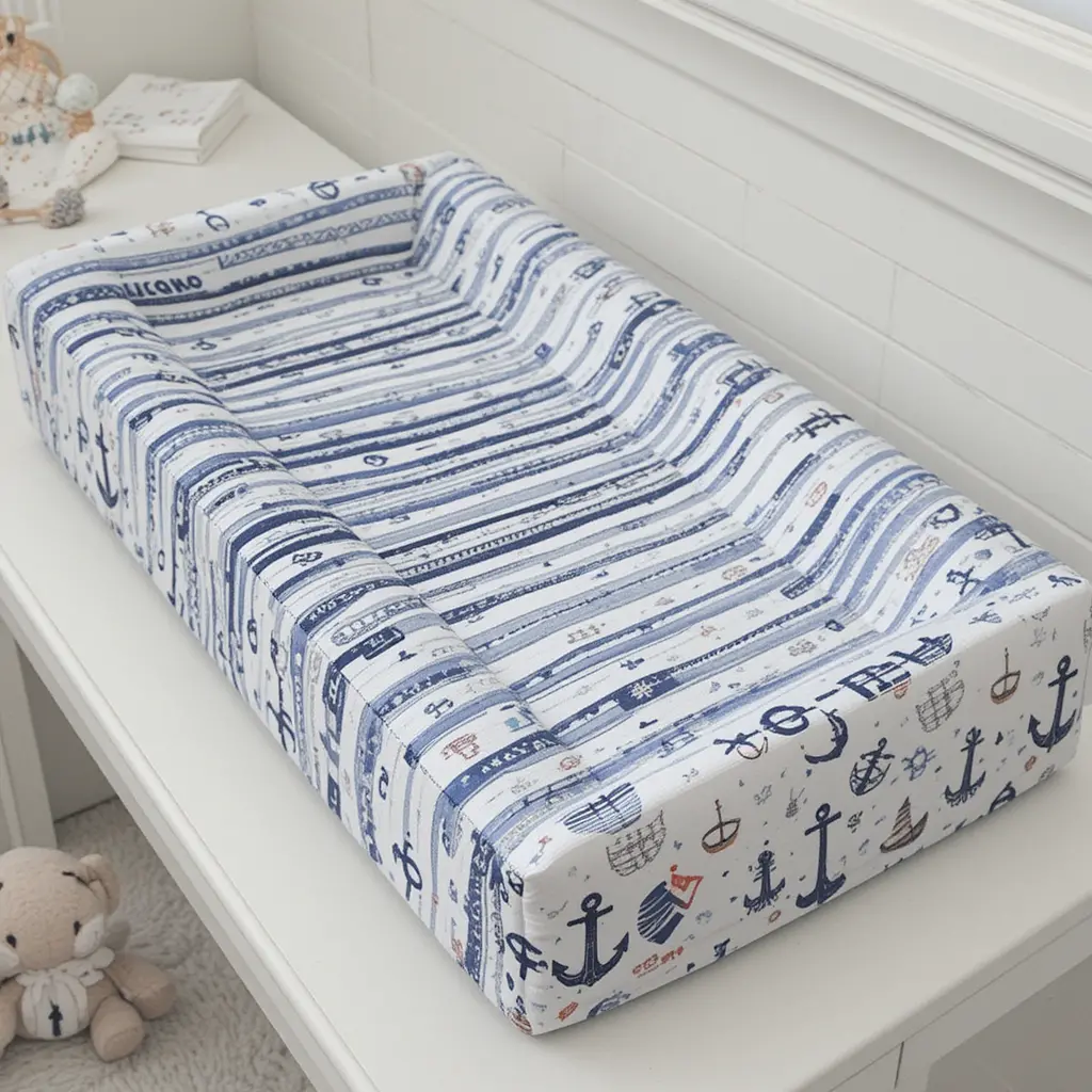 Nautical-Themed Changing Pad Cover