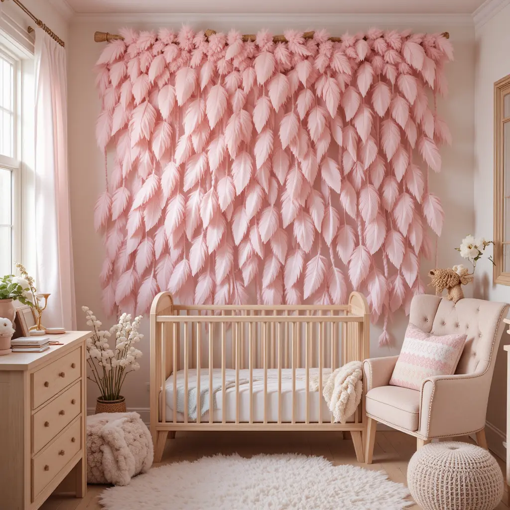 Pink Feather Wall Hanging