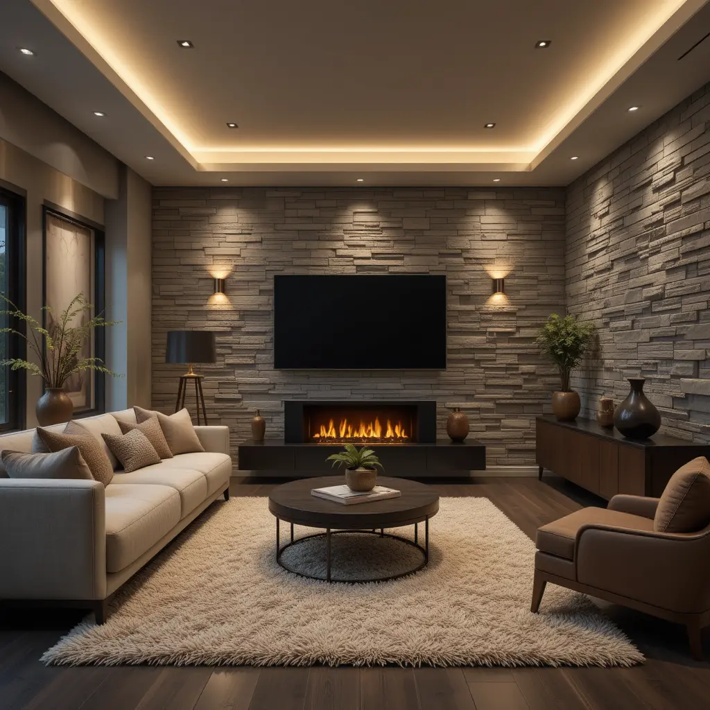 Stone Veneer Accent Walls