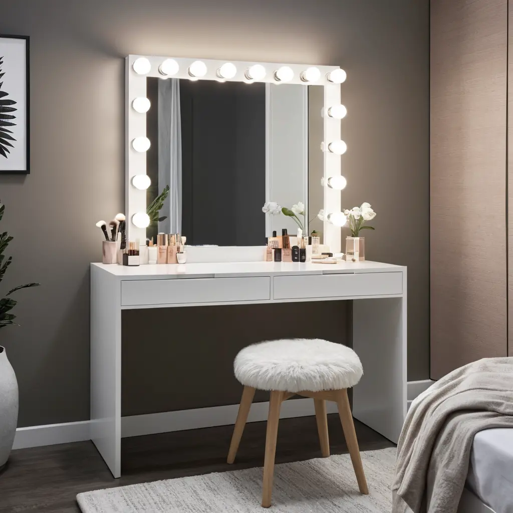 Vanity with Built-In Lighting