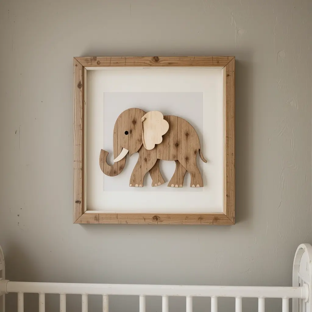 Wooden Elephant Wall Art