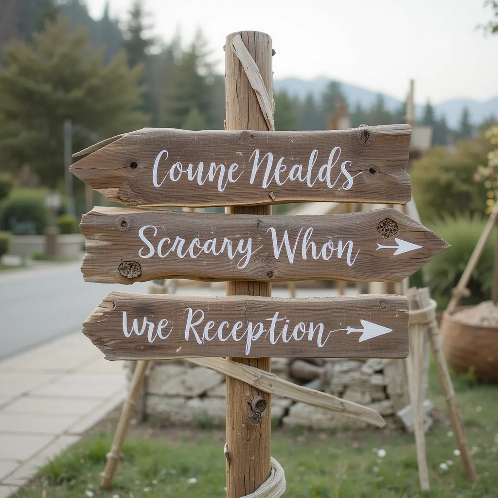 Driftwood Wedding Signs