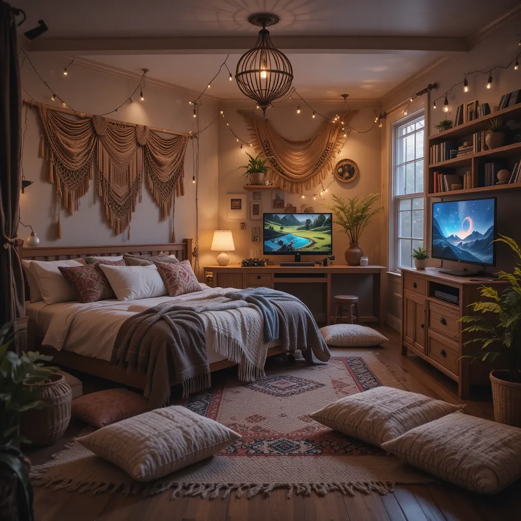 Boho Chic Gaming Room