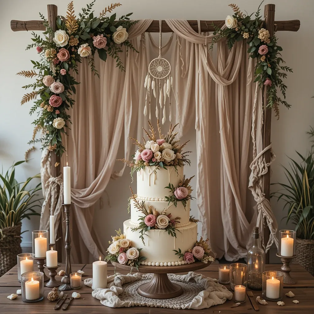 Boho Style Wedding Cake