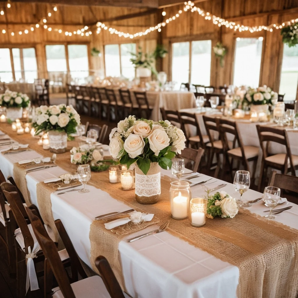 Burlap and Lace Decor