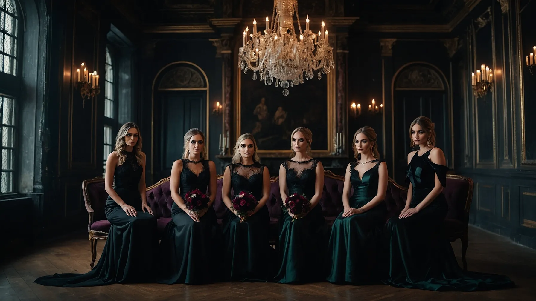 Dark Colored Bridesmaids Dresses