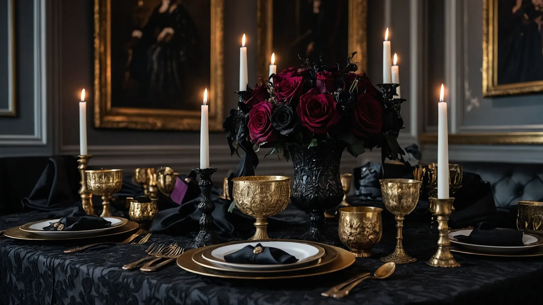 Dark Colored Table Settings