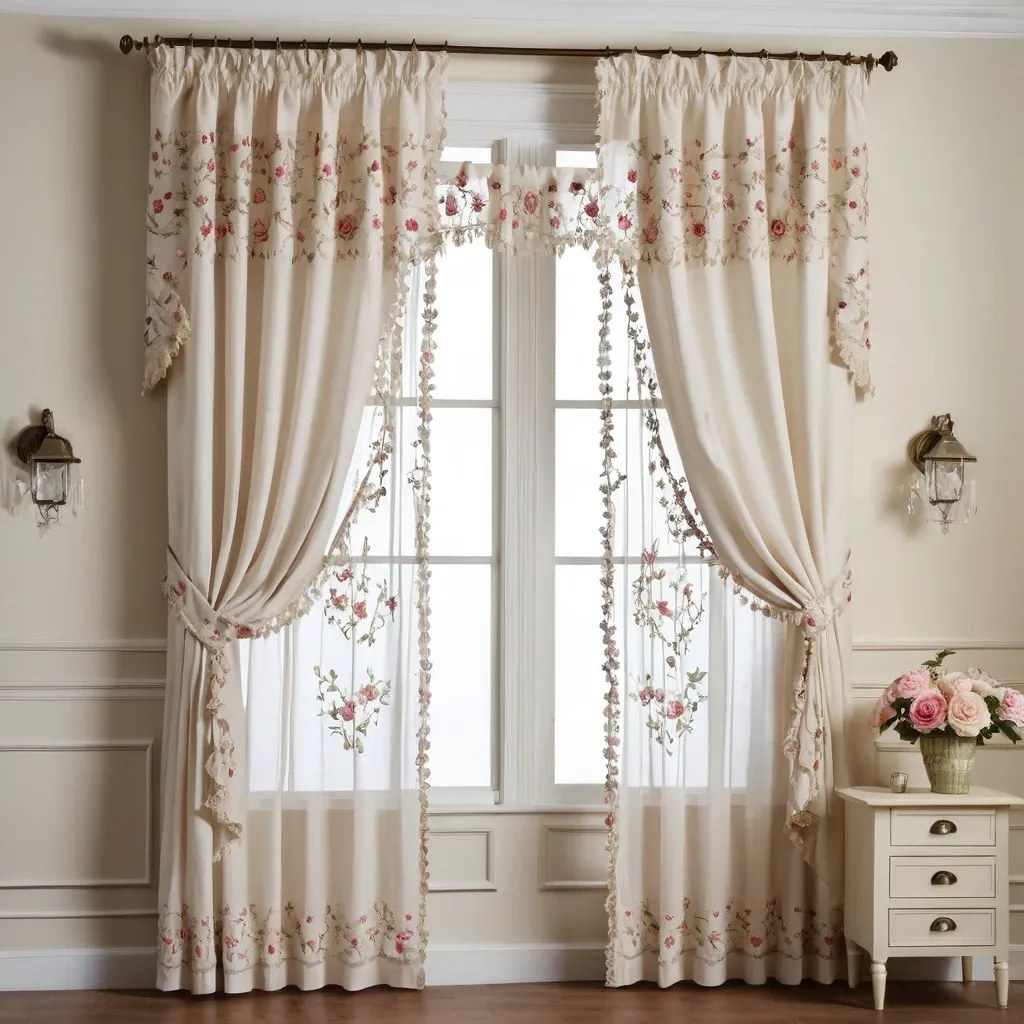 Floral Embroidered Curtains