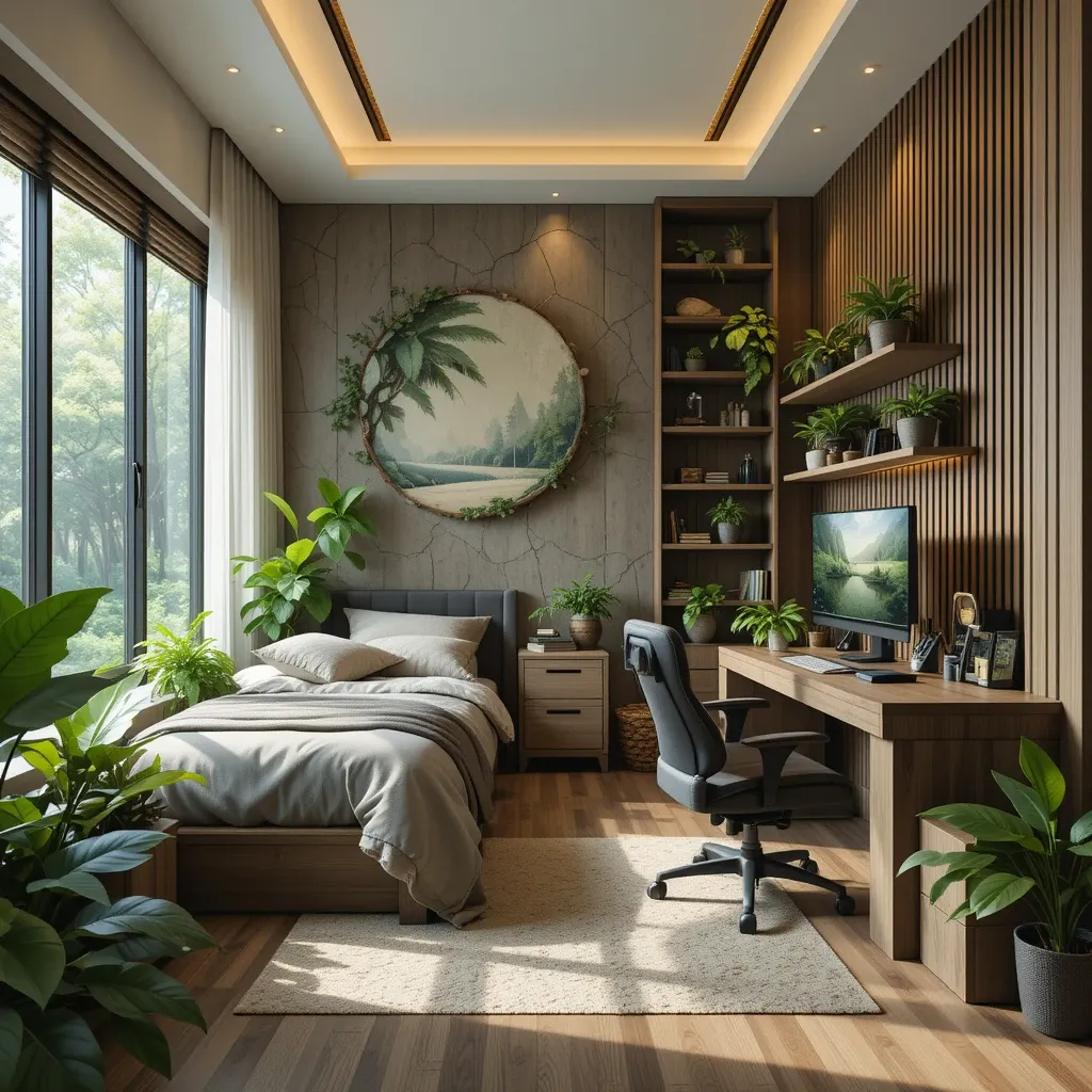 Nature-Inspired Gaming Room