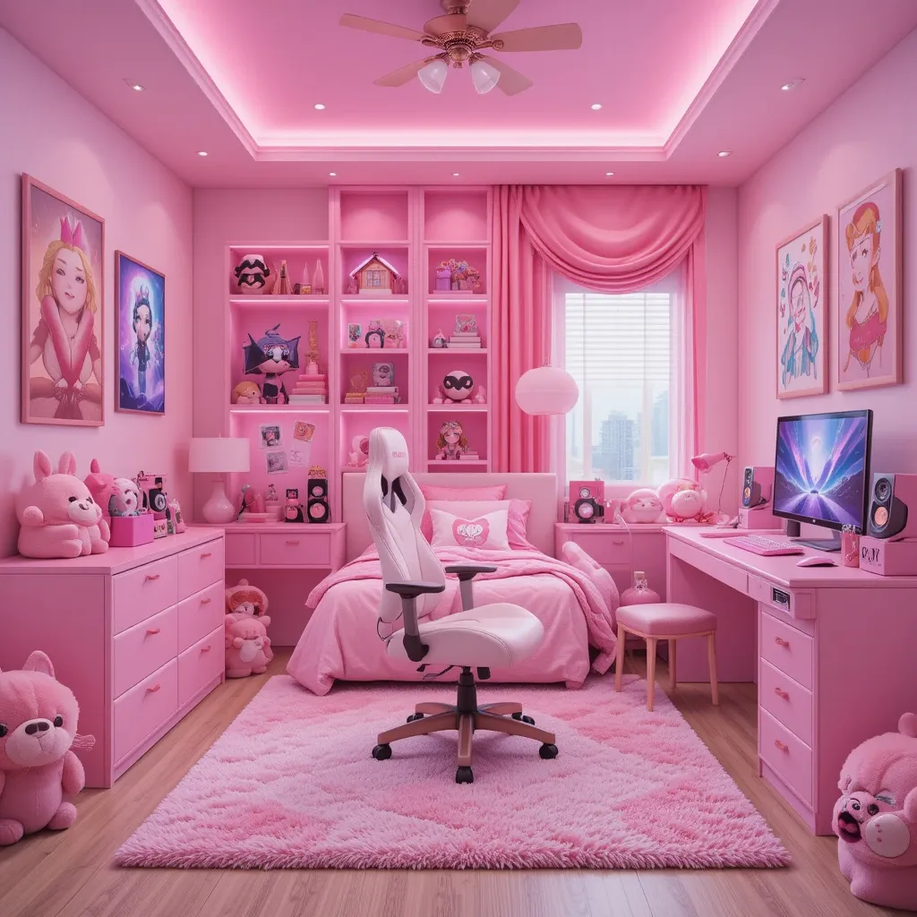 Pink Gaming Room for Girls