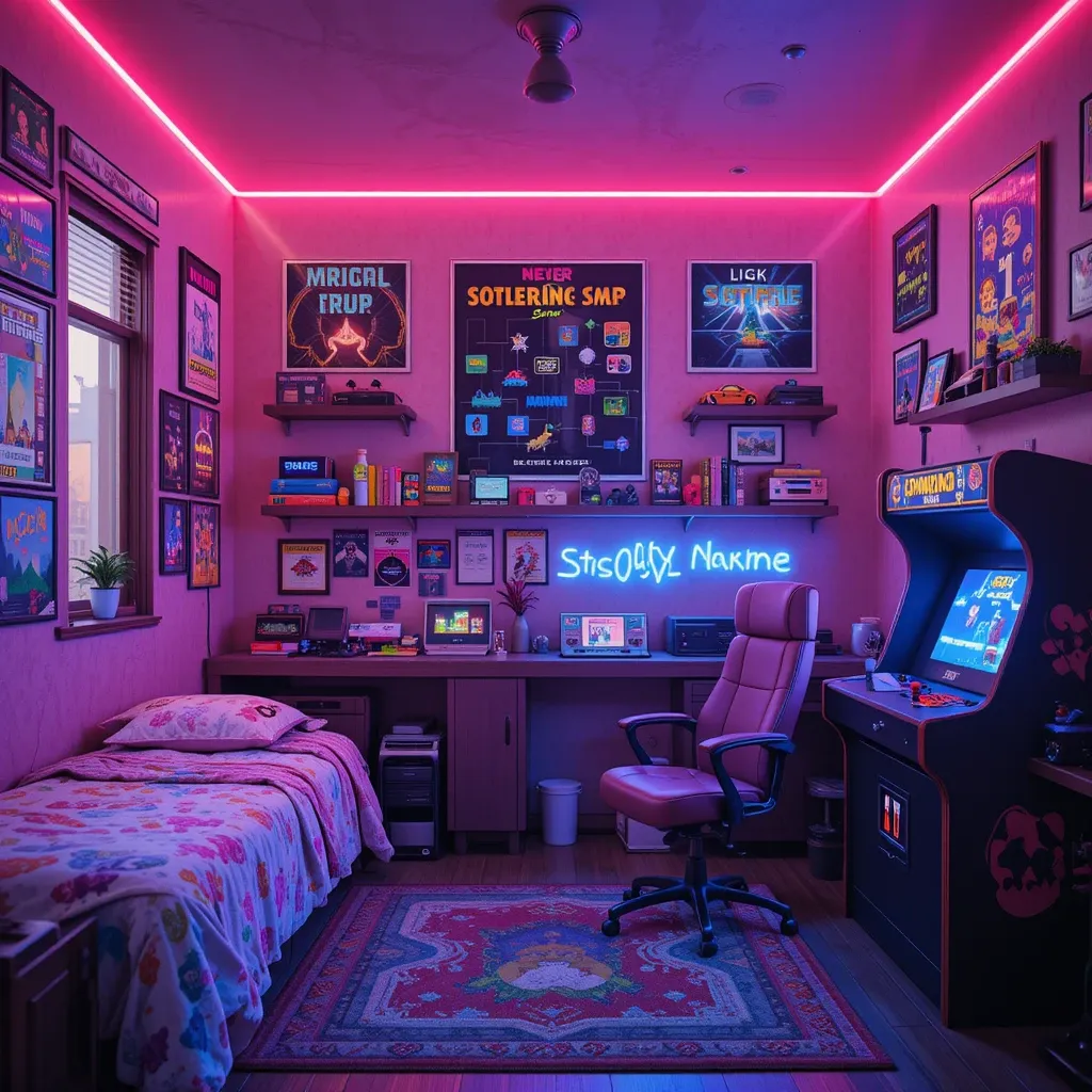 Retro Arcade-Inspired Room