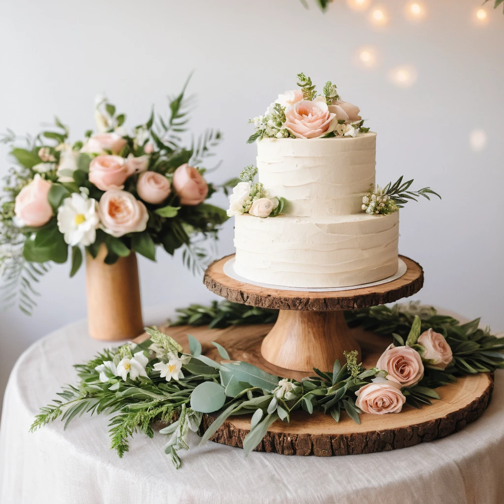 Rustic Wooden Cake Stand