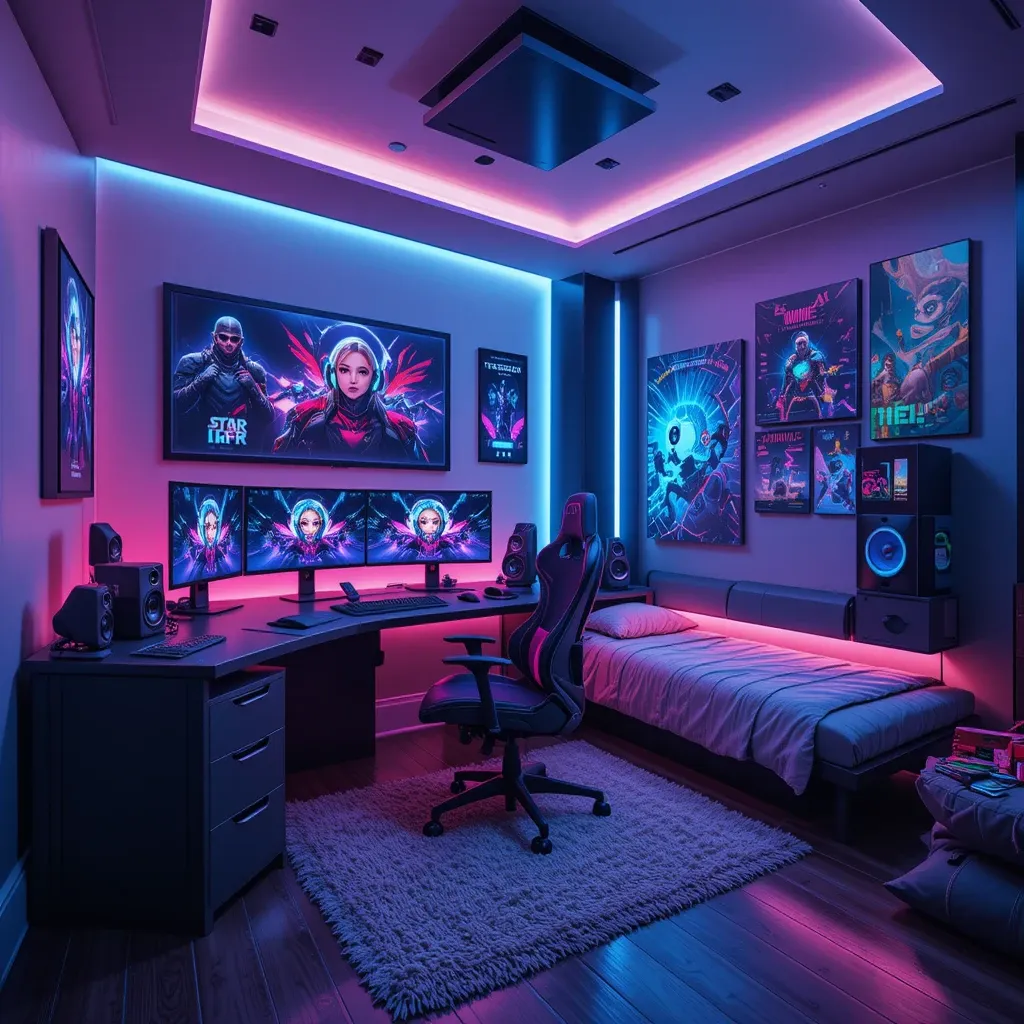 Tech-Savvy Gamer Girl Room