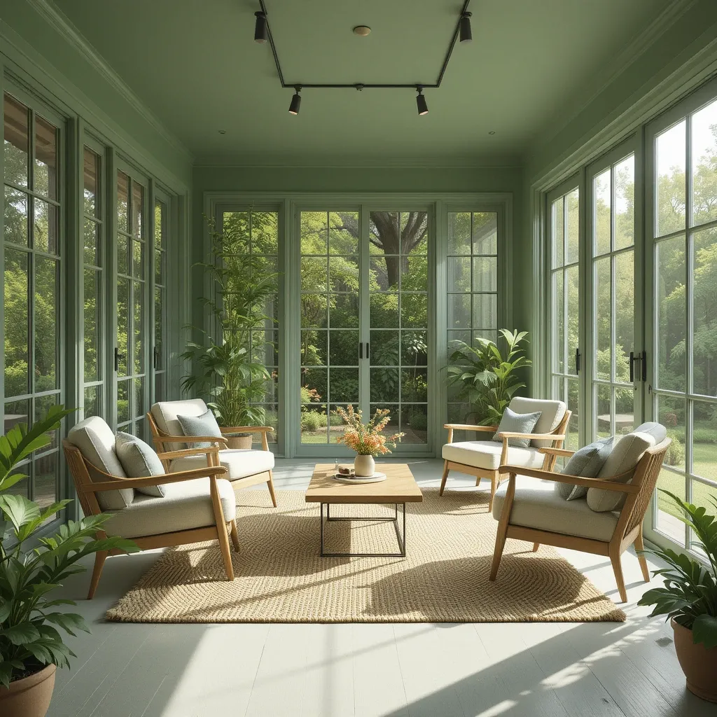 Minimal Green Sunroom