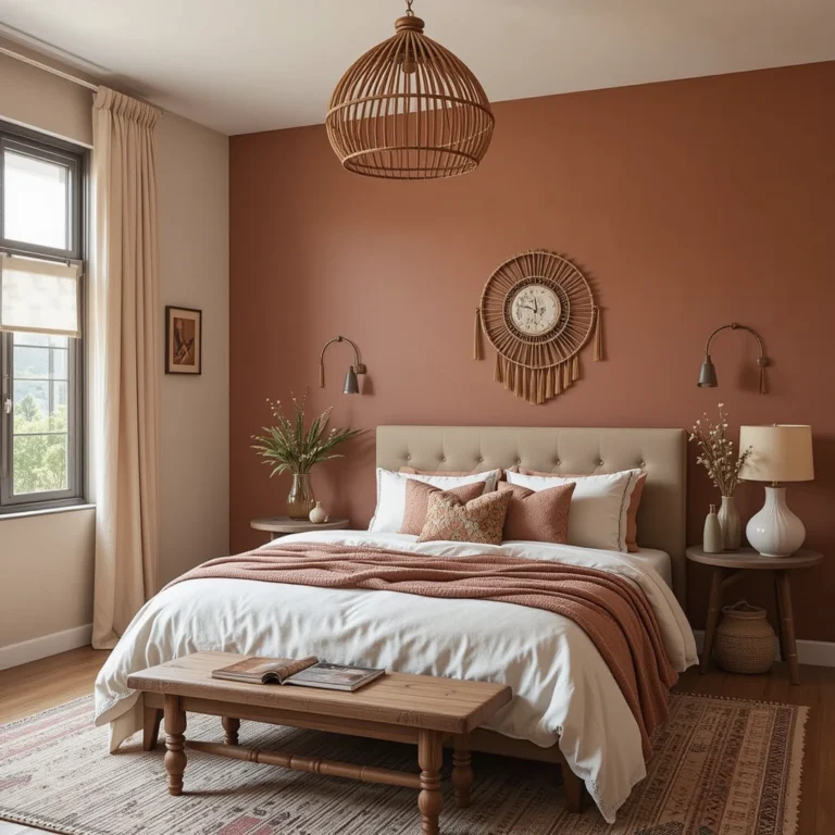 Clay-Toned Accent Walls