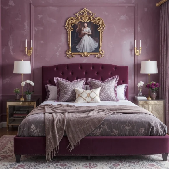 Plum Velvet Headboard